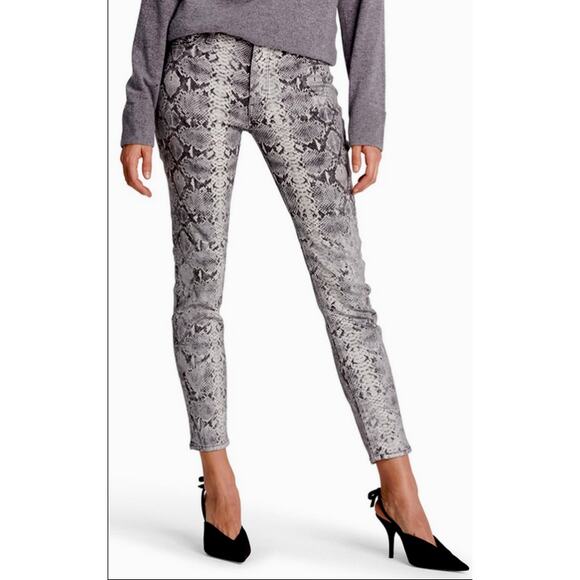 HUDSON Denim NWT Barbara High Waist Super Skinny Jeans in Metallic Python // 00 - Picture 14 of 14